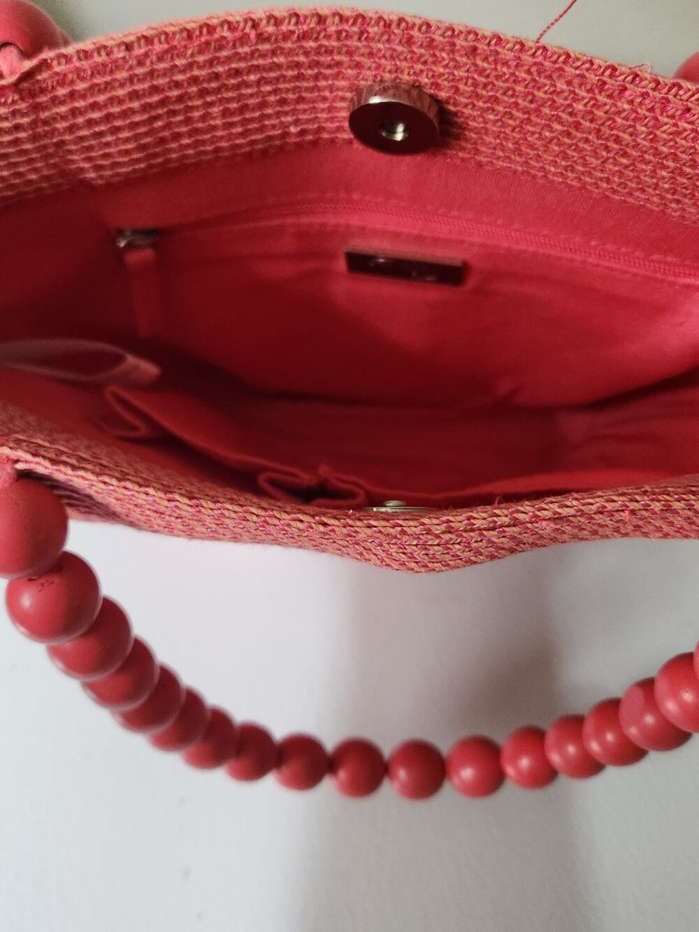 Talbots - Coral Woven Tote Bag - Picture 4 of 5